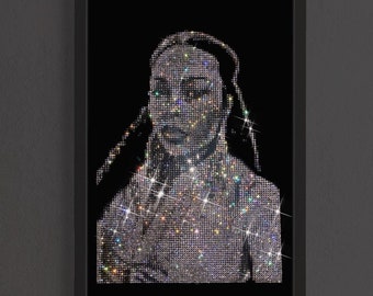 Drawing from photo, Swarovski portrait