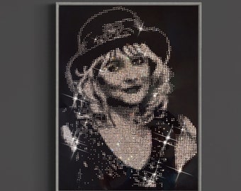 Drawing from photo, Swarovski portrait