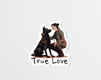 True Love - A Girl and Her Dutchie Dutch Shepherd Die-Cut Sticker by Dogwerq