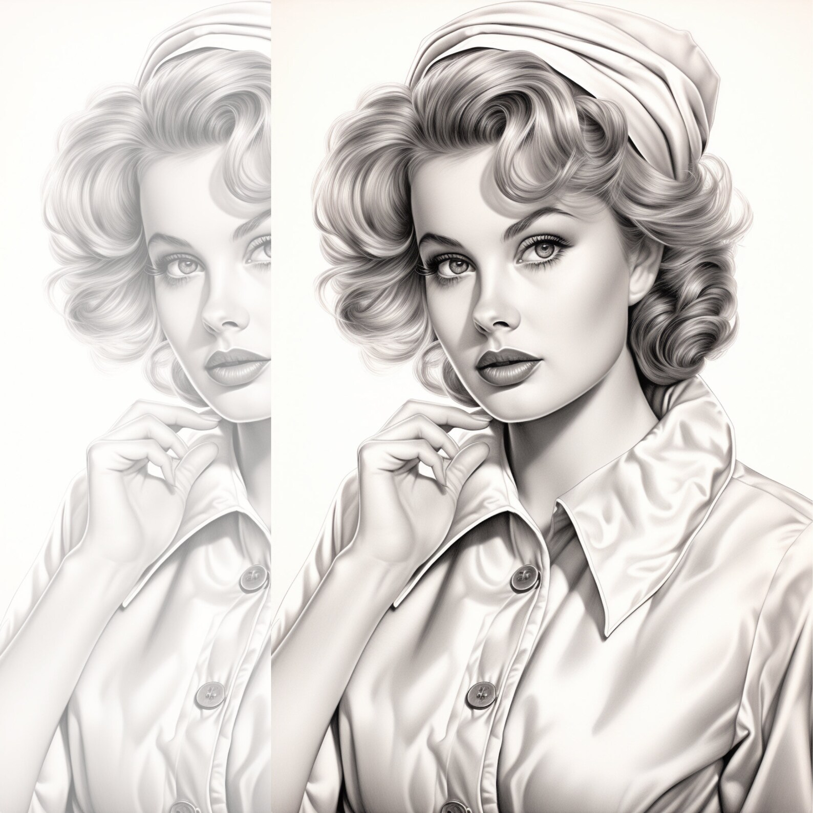 42-women-of-the-50s-v2-coloring-book-for-her-grayscale-colouring-pages