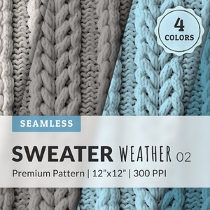 Winter Strick Pullover Textur Nahtloses Papier - Rapportmuster in frostigen Farben für Handwerk und Textildesign - Hintergrund, Tapete