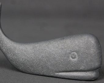 Cute Vintage Valleau Whale Shaped Metal Paperweight, Michigan Foundry