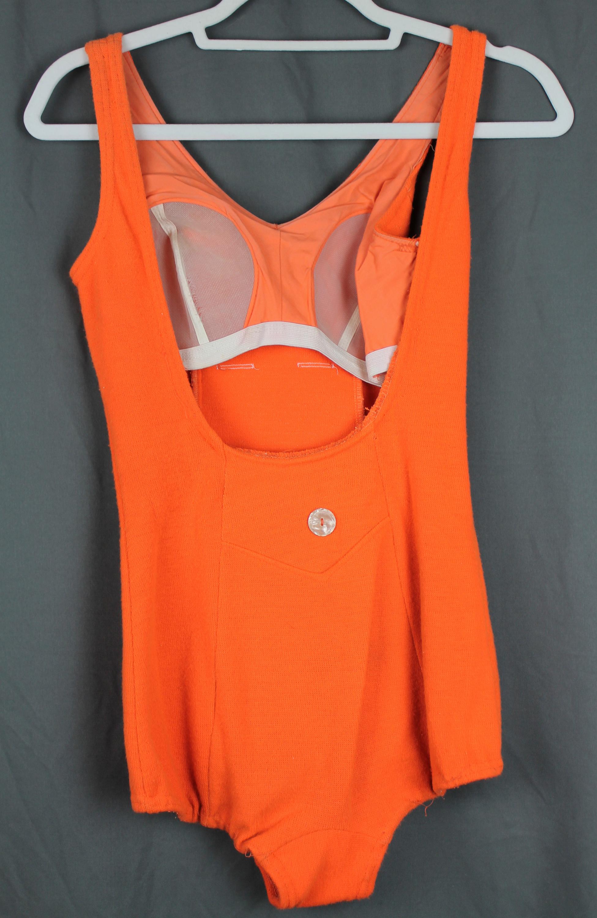 Maillot De Bain Une Pièce Orange Spiegel - Taille 2, Détail Métal, Bonnet Souple
