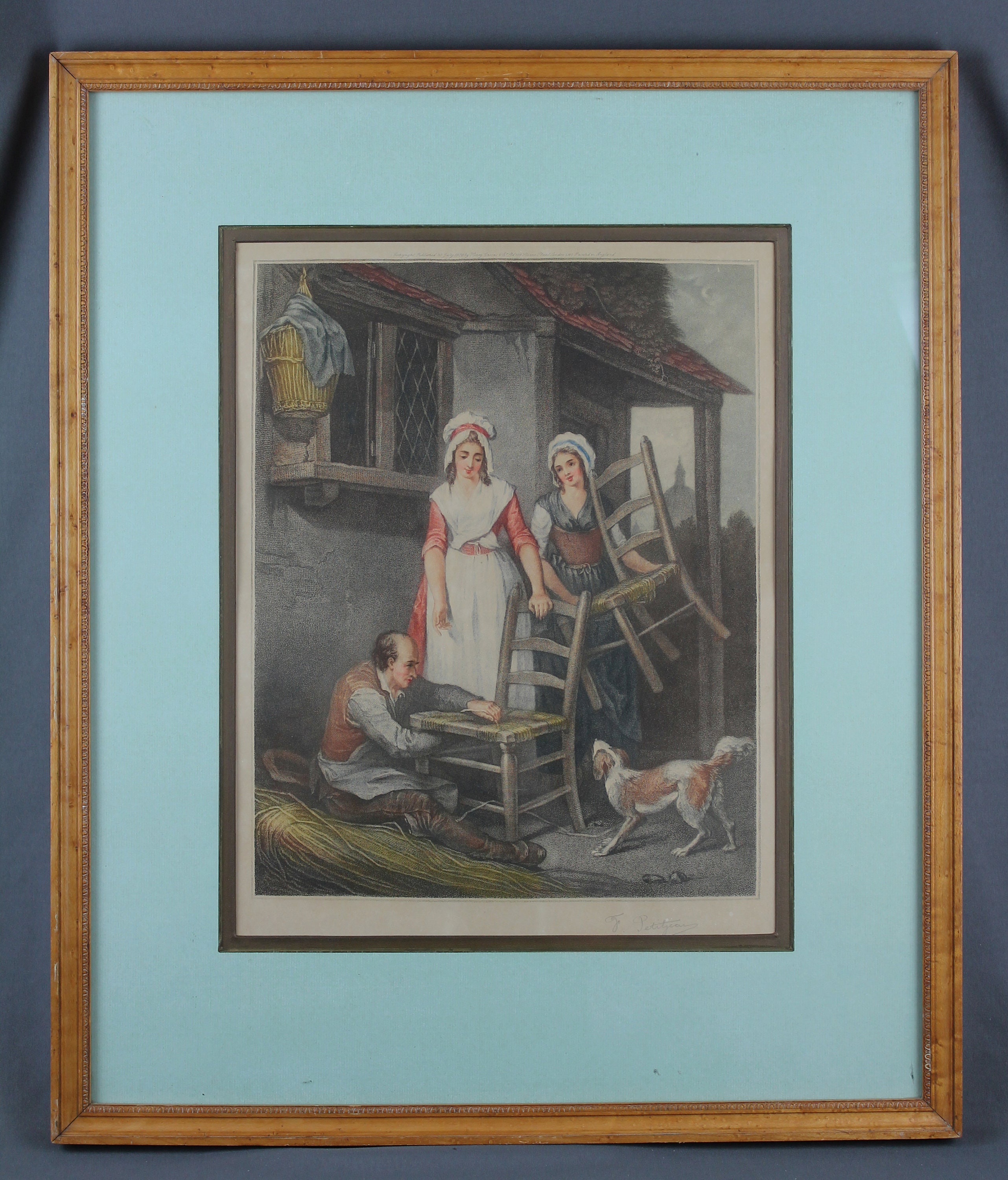 Vintage old Chairs to Mend From Cries of London Series Signed Print in