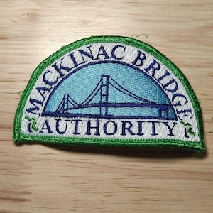 Parche vintage de la Autoridad del Puente Mackinac, Michigan, MBA, uniforme coleccionable, Mighty Mac