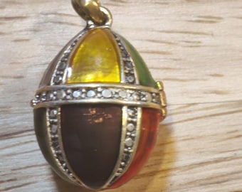 Multicolor Enamel egg locket Pendant Crystal Rhinestone Locket