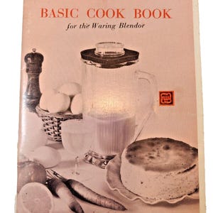 Libro de cocina básico vintage para la licuadora Waring, tapa blanda, estilo retro de los años 50.