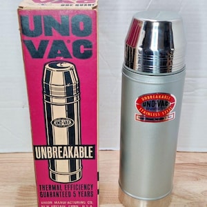 VTG Uno-Vac Stainless Steel Vacuum Bottle Thermos 2 QT USA Made Original Box