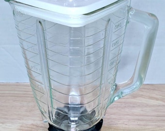 Brocca di ricambio in vetro da 5 tazze per frullatore vintage Osterizer Dual Range Pulse-Matic.