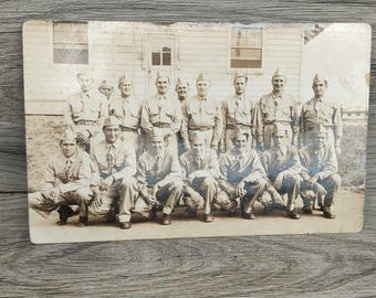 Fotopostkarte aus dem Zweiten Weltkrieg, 1942, Fort Custer, Michigan, Basislager, Brief eines Soldaten nach Hause