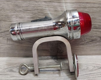 Vintage Clamp On Boat Stern Light Red Beacon Running Navigation Sternlight Works