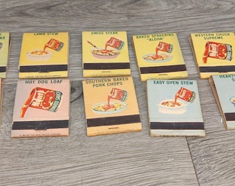 Lot of 10 VTG 1960s Hunts Tomato Sauce Matchbooks Recipe Inside Unstruck