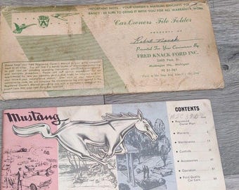 1965 Ford Mustang Registered Owners Manual OEM Packet Folder Warranty Card 1964