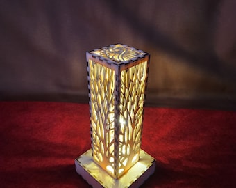 Décoration lumineuse LED de table en bois