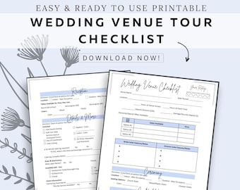 Wedding Venue Tour Checklist Printable PDF Download