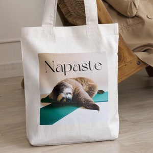 Sleepy Sloth Cotton Canvas Tote Bag Canvas Tote Bag Canvas Tote Canvas Shopper Bag