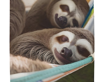 Sleepy Sloths Plush Blanket Sloths on Blanket Sloth Cozy Blanket Throw Blanket Blanket and throws