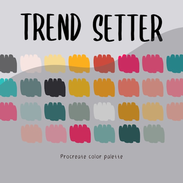 Trend Setter Procreate Color Palette // trendy colors / 30  colors / procreate digital art illustration palette / .swatches file
