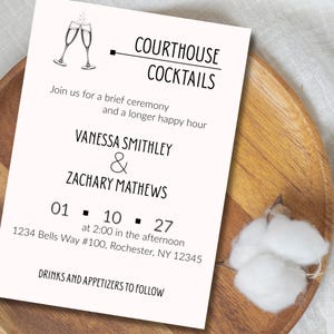 Modern Courthouse Wedding - Minimalist Wedding - Intimate Micro Wedding Invitation Template - Bundle - Simple Invitation -