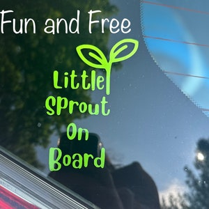 Little Sprout On Board Car Window Decal | Children&#39;s Window Sticker | Car Accessories | Baby On Board Decal | Car Window Decal | Car Decal