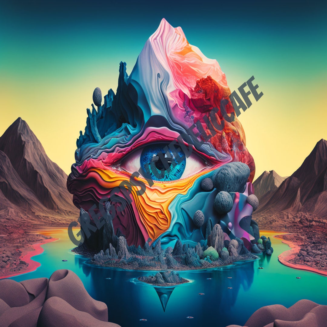 Psychedelic Eyeland AI Digital Artwork Etsy