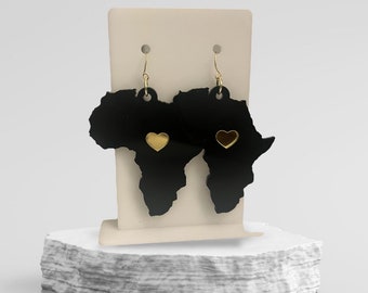 Pendiente africano, pendiente afrocéntrico, pendiente llamativo, África negra, amor por África, único, pendiente colgante, hermoso, joyería, regalo para ella