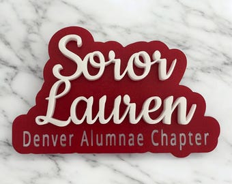 Custom Sorority Name Pin; Crimson and Cream Lapel Pin; DST Name Pin; Soror Gift