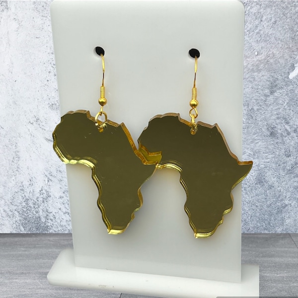 Africa earring, Afrocentric earring, Statement Earring, Gold Earrings, Unique, Africa Map, Drop earring, Beautiful, Jewelry, Gift for her
