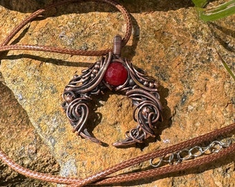 Lilith lunula copper moon pendant