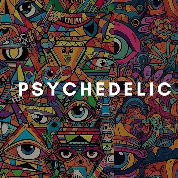 Psychedelic Eyes Seamless Pattern Pack - Set of 3 Digital Patterns for Fabric and Sublimation Design - Instant Download