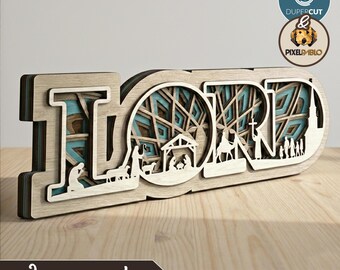 LORD Wall Art SVG File: Laser Cut Multi-Layer Decoration Plaque Christian Decor (Digital Download)