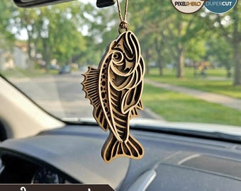 3D Fish Key Chain / Car mirror charm, Layered SVG File: Laser Cut fidget gift (Digital Download)