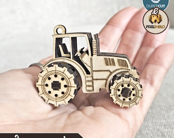 Mini Tractor Fidget Keychain SVG: Laser Cut Mechanical Steampunk Key Ring, Farmer Gift (Digital Download)
