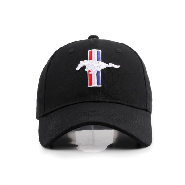 Trendy Apparel Shop Running Mustang Embroidered Cotton Dad Hat - Unstructured Low Profile Cap Adjustable - View #4
