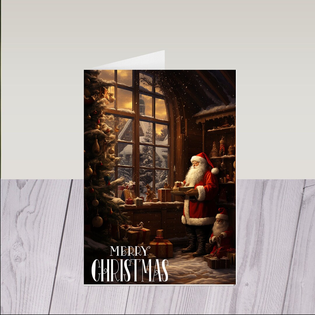 Printable Merry Christmas Greeting Card Instant Download Print - Etsy