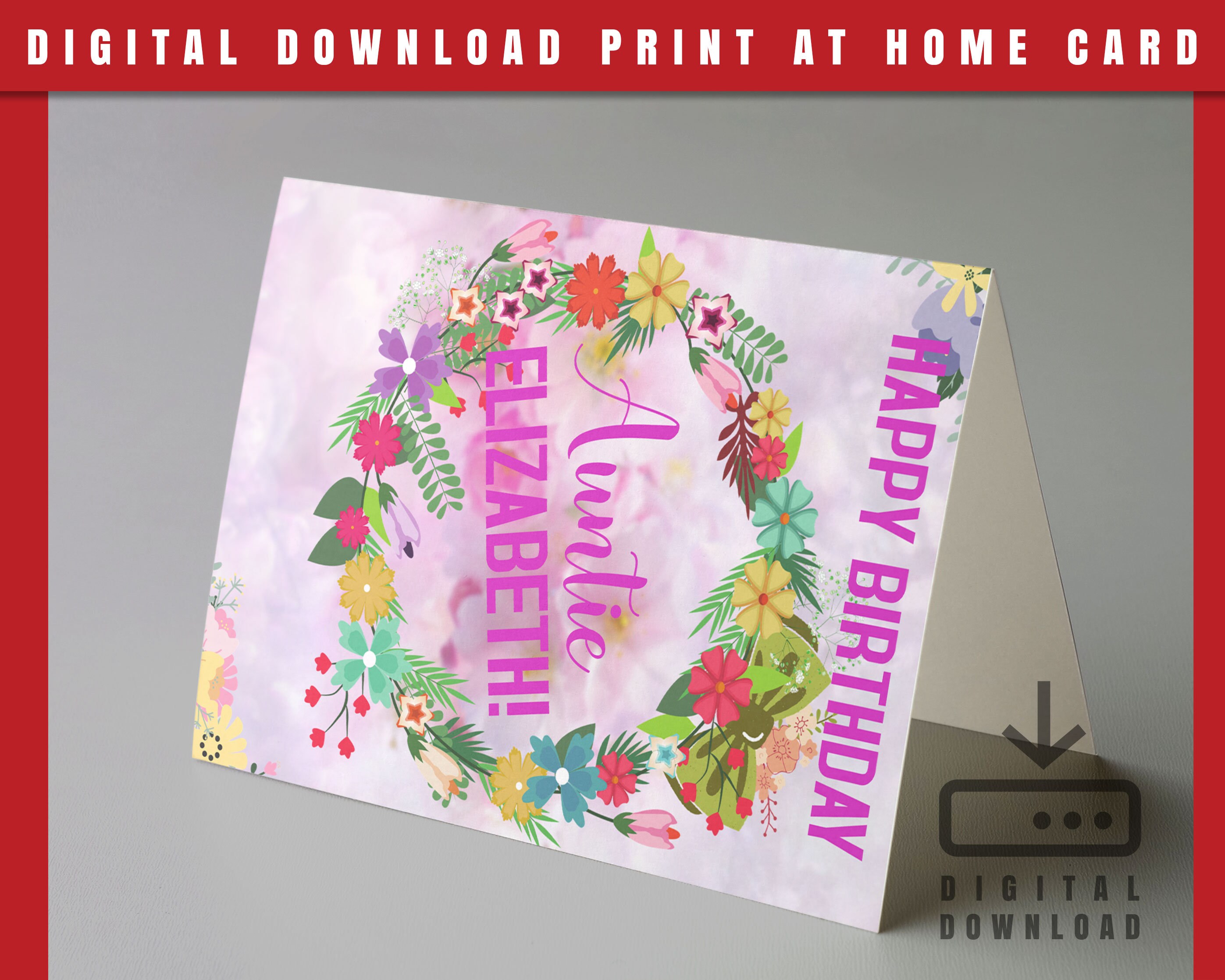 Printable Personalized Birthday Card, Download File in .pdf, .jpg ...