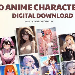 Anime Character, Professional Art, Digital download, Midjourney, Art Print, AI Art, Digital Potrait, Prompt Guide, AI Prompt