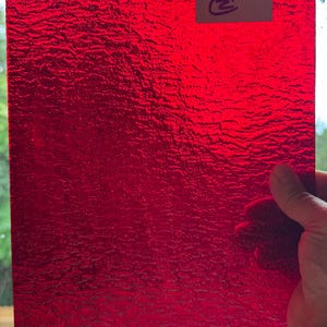 Vintage Ruby Red Kokomo granite stained glass sheet, 8”x10”