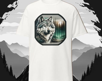 Wilderness Wolf Graphic T-Shirt - Animal Lover Cotton Tee - Majestic Wildlife Shirt - Nature Inspired Apparel - Gift for Outdoor Enthusiasts
