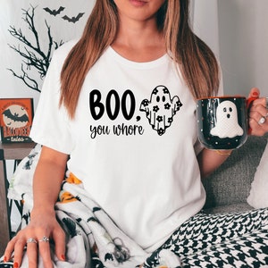 Boo du Hure png, Gänseblümchen Geist svg, retro Halloween png, Blume Geist svg, gemeine Mädchen Halloween png, boo du Hure svg, gemeine Mädchen svg