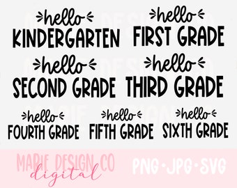 Schulnoten Bundle svg, back to school svg, erster Tag der Schule png, erster Tag Vibes, willkommen zurück svg, grade Bundle png, erste Klasse png