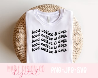 Iced coffee and dogs svg, dog lovers svg, dog mom cup svg, iced coffee svg, dog lover png, dogs and coffee svg, dog mom cut file Cricut