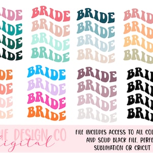 Braut svg, Braut svg für Shirt, Retro Braut svg, Braut geschnitten Datei für Cricut, Braut Shirt svg, Braut gewellte Schrift svg, Hochzeit svg, Frau svg