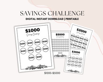 Savings Challenge Bundle | Savings Challenge PDF Download Printable | Money Saving Challenge | Savings Tracker