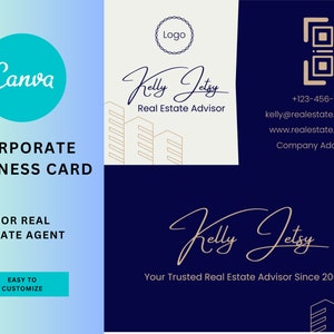 CANVA Template Business Card for Real Estate Advisor / Real Estate Agent