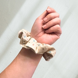 Tennis Ball Print Scrunchie: Handmade Cotton Hair Accessory