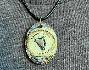Guinness Beer Bottle Cap Necklace