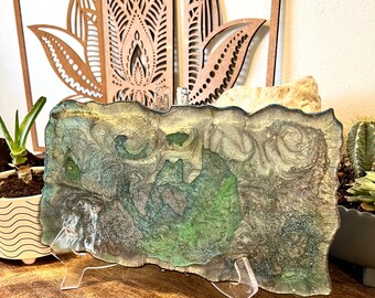Handmade Geode Epoxy Resin Charcuterie Board, Center Piece Large Serving Platter