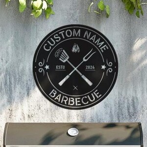 Custom BBQ Metal Sign - Round