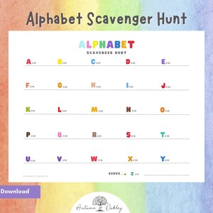 Alphabet Scavenger Hunt Printable - Etsy